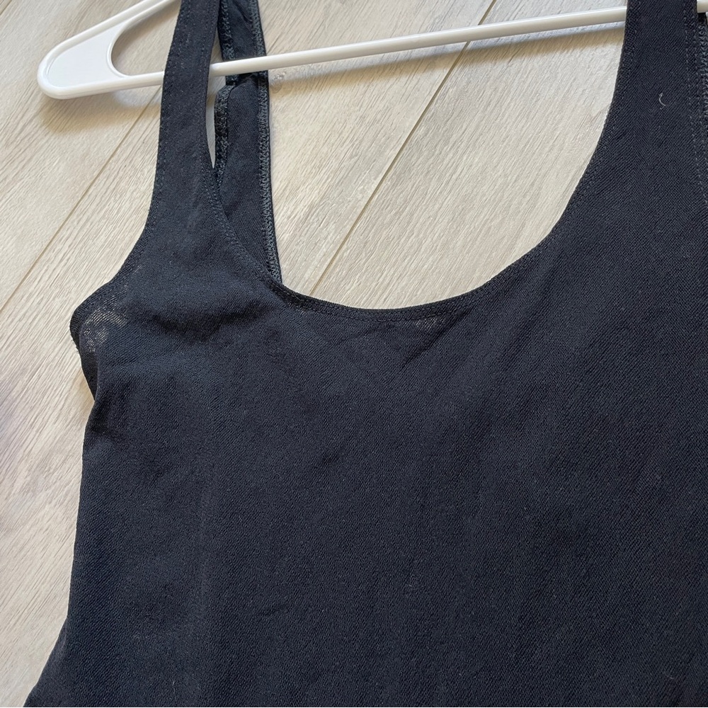 Free People Scoop Neck Thong Bodysuit Black (Small) semi sheer fitted party - Picture 6 of 8